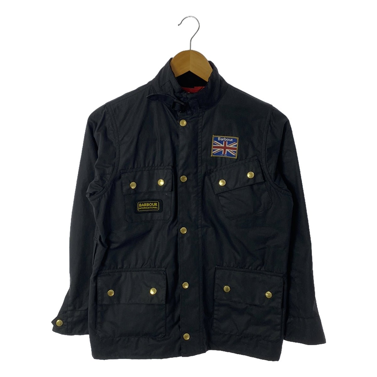 Barbour / バブアー | INTERNATIONAL オイルコーティング バイカーズジャケット | キッズL | ブラック | レデ – KLD