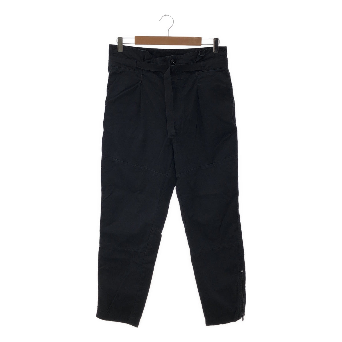rag & bone / ラグアンドボーン | コットン 裾ジップ 切替 ベルテッドパンツ | 29 | ブラック | レディース