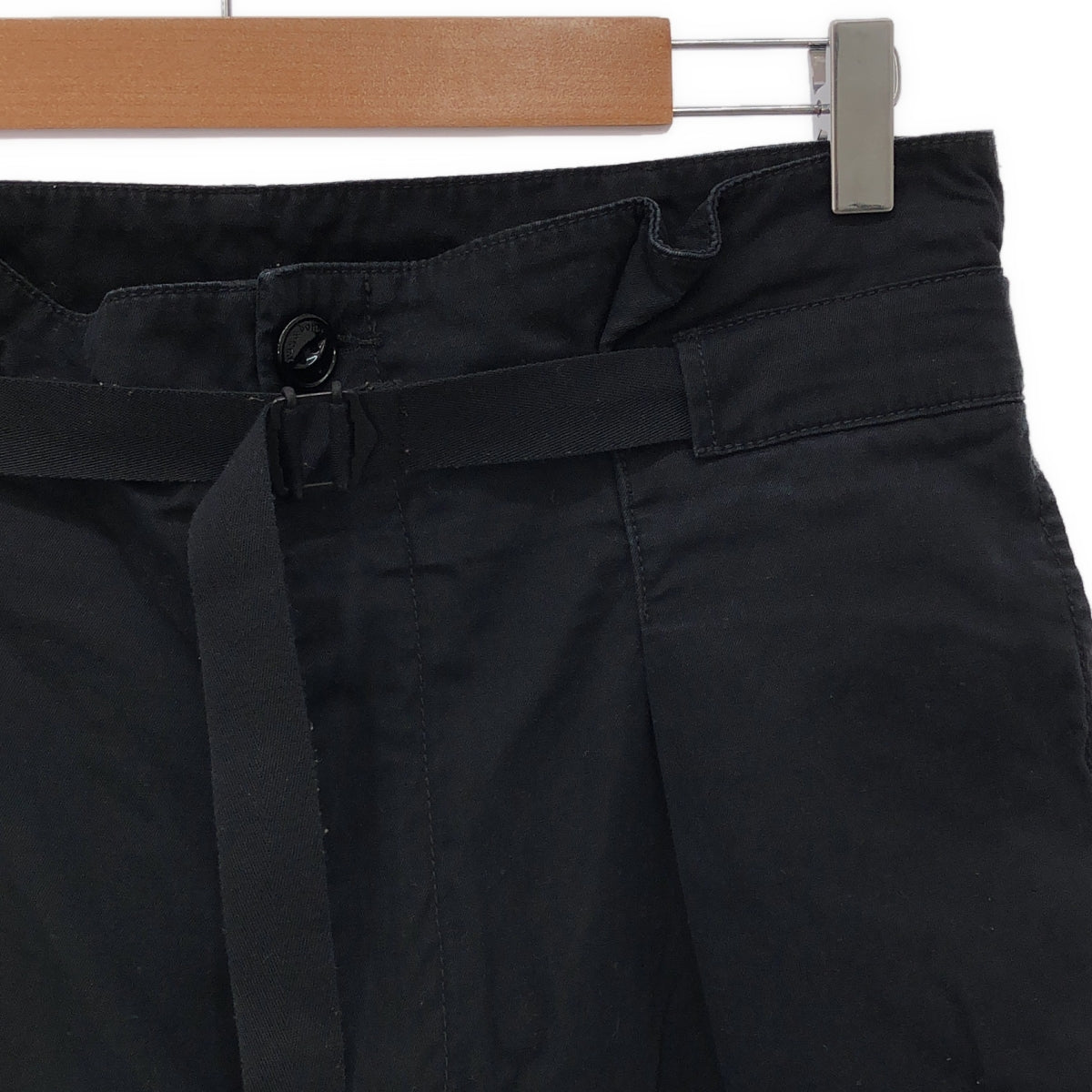 rag & bone / ラグアンドボーン | コットン 裾ジップ 切替 ベルテッドパンツ | 29 | ブラック | レディース