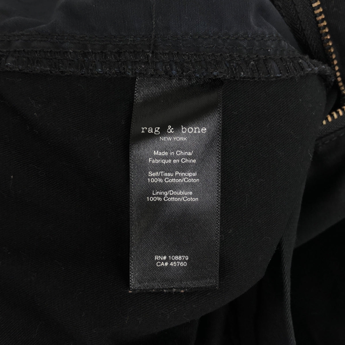 rag & bone / ラグアンドボーン | コットン 裾ジップ 切替 ベルテッドパンツ | 29 | ブラック | レディース