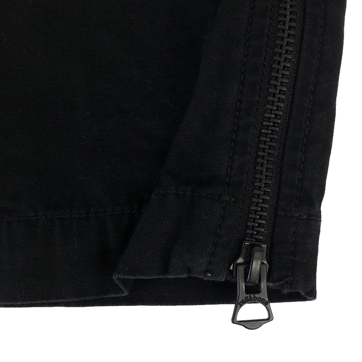 rag & bone / ラグアンドボーン | コットン 裾ジップ 切替 ベルテッドパンツ | 29 | ブラック | レディース