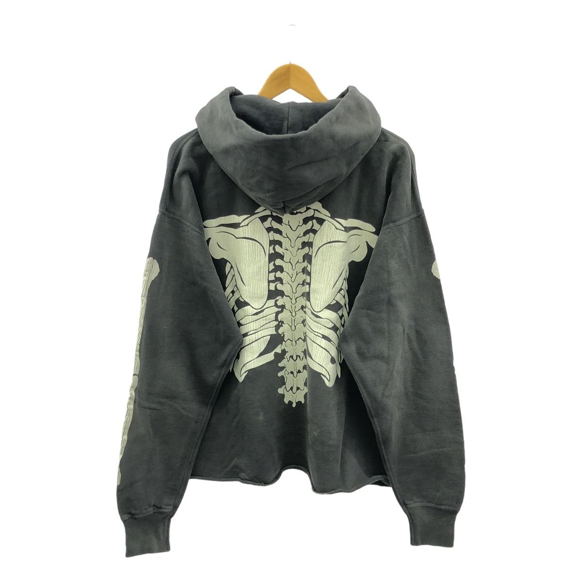 SAINT MICHAEL Mxxxxxx / セントマイケル | HOODIE BONE / ヴィンテージ加工 ボーン 両面プリント スウェット フーディ | XL | メンズ