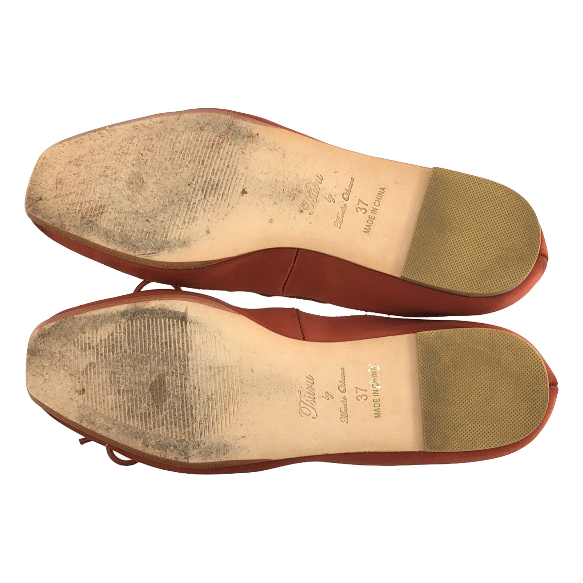 TSURU by Mariko Oikawa | Ribbon flat ballet shoes | 37 | Orange | Women's