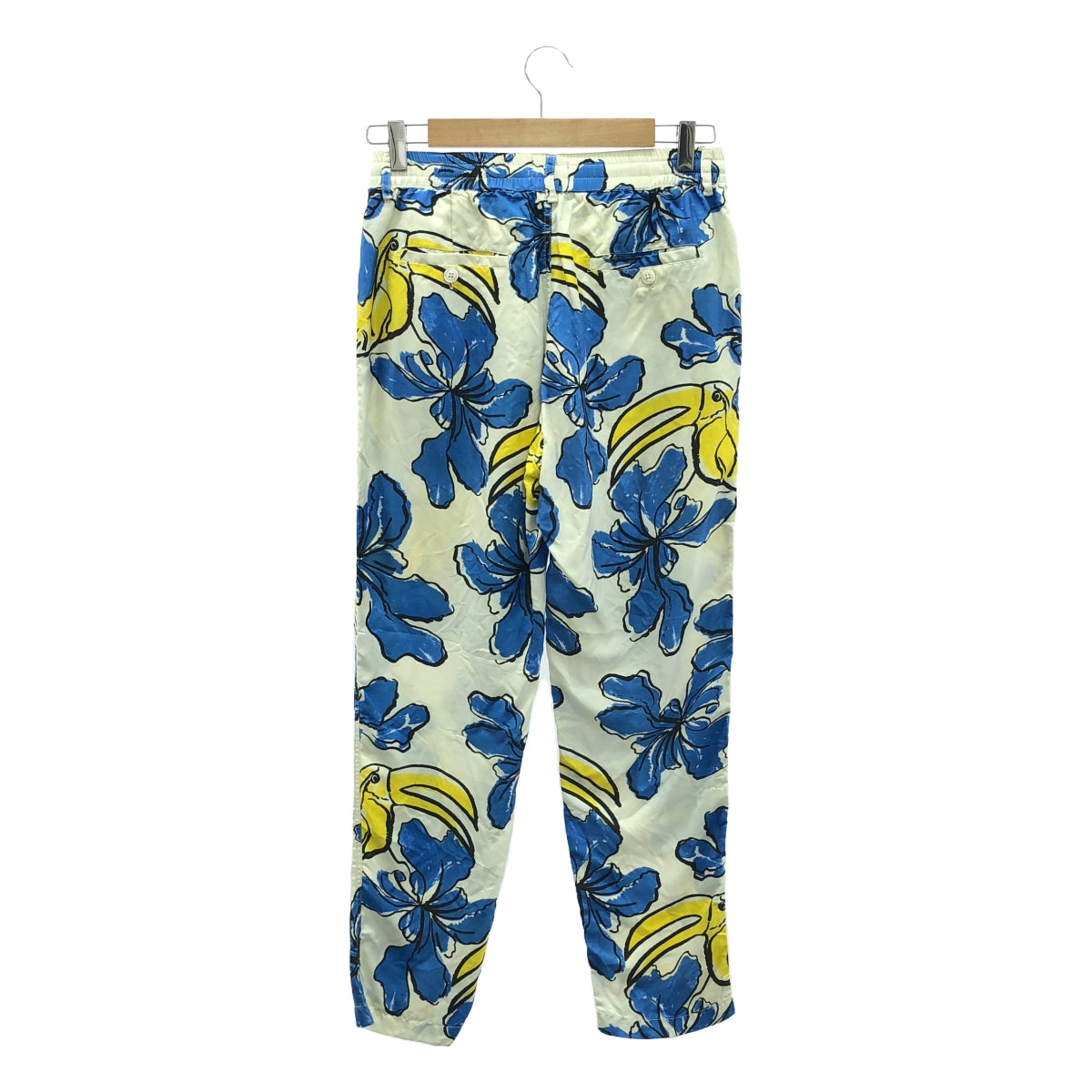 Spick and Span / スピックアンドスパン | 2022SS | 【 BANANA TIME / バナナタイム 】 TAPERED 2 PANT / シルク ドローストリング パンツ | XS | ホワイト/ブルー/イエロー | レディース