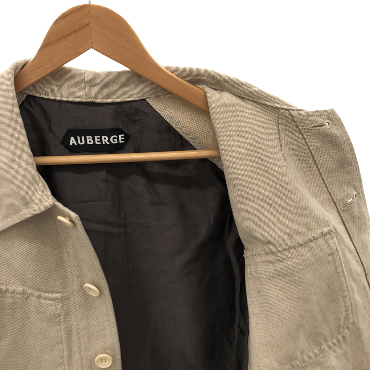 【美品】 AUBERGE / オーベルジュ | 2022SS | BOULOGNE コットン リネン ハンティングジャケット | 40 | ベージュ | メンズ