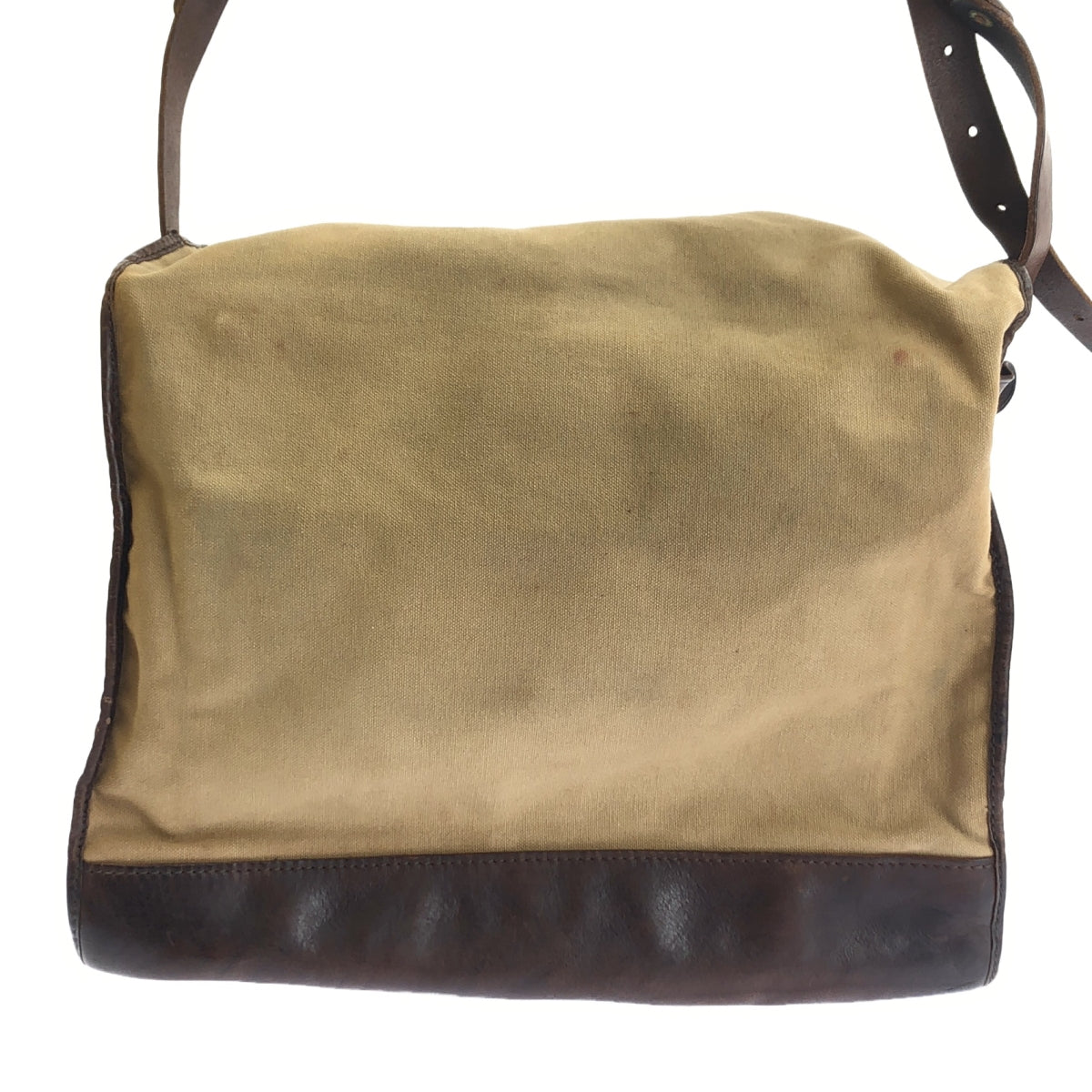 RRL / ダブルアールエル | CANVAS×LEATHER SHOULDER BAG キャンバス レザー ショルダーバッグ | ベージュ / ブラウン | メンズ