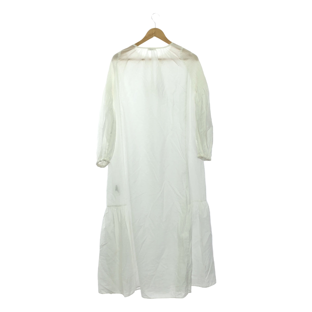 【美品】 VERMEIL par iena / ヴェルメイユパーイエナ | LY/N袖シャーリングワンピース | ホワイト | レディース