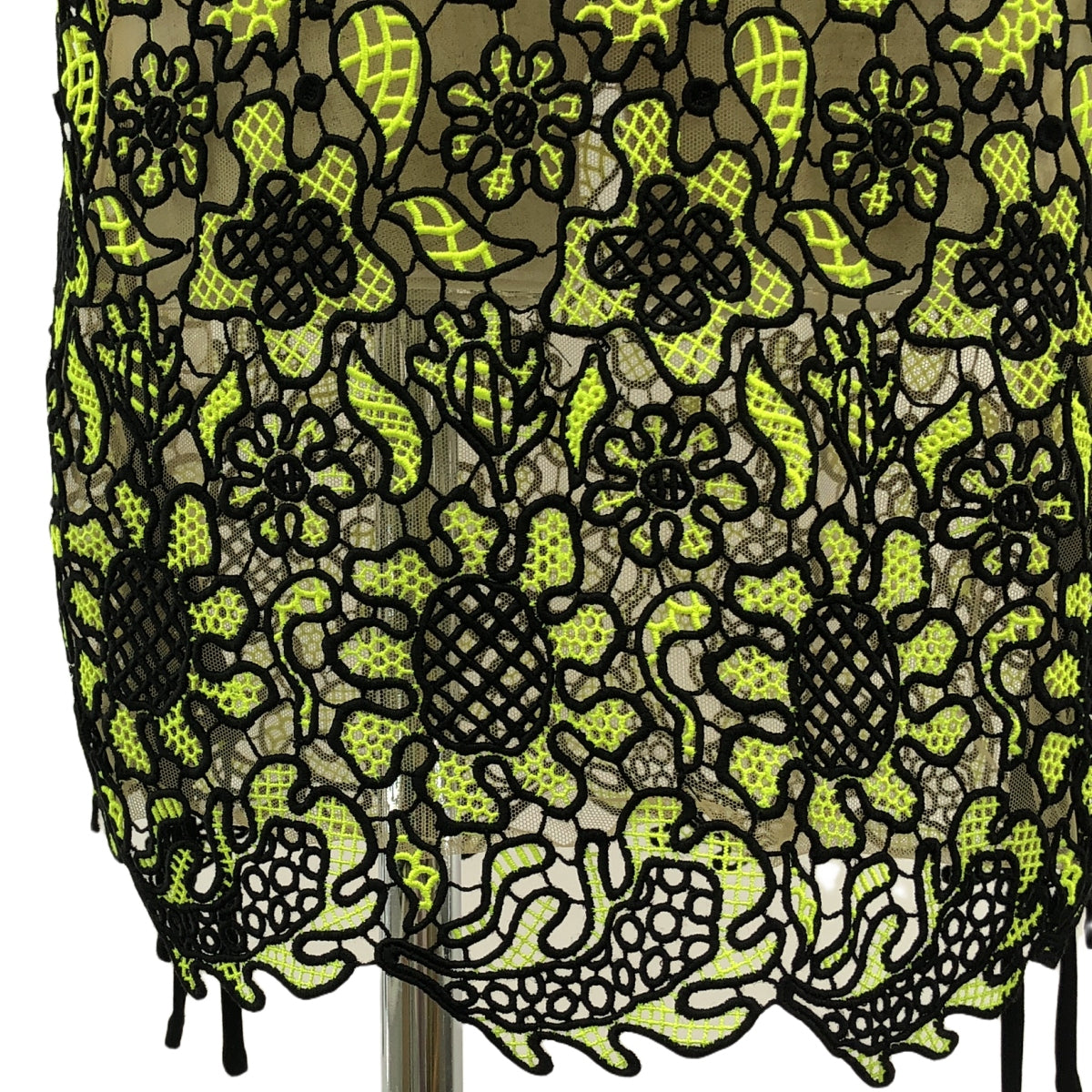 MSGM |花朵刺繡無袖洋裝 |尺寸 40 |黑色/黃色|女性的