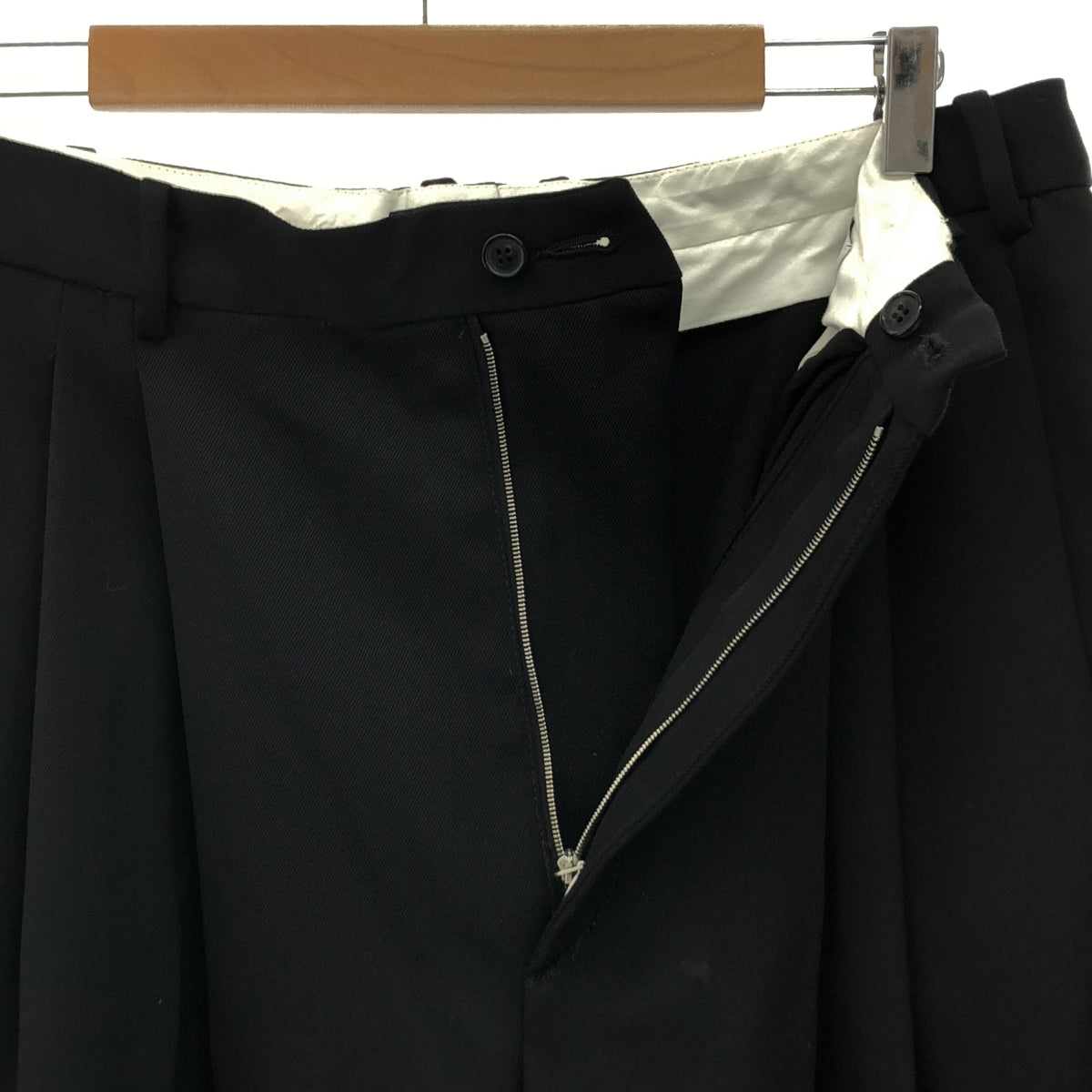HED MAYNER | 2022AW | 6 Pleats Pants Wool Twill | M | Black | Men's