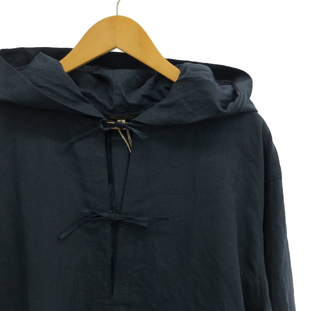 HAVERSACK / ハバーサック | リネン フーデッド プルオーバー | S | ネイビー | レディース