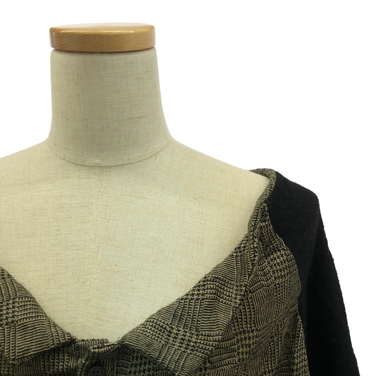Y's / Y's Yohji Yamamoto | WOOL FELT SHIRT Check Shirt | 2 | Black/Brown | Women's