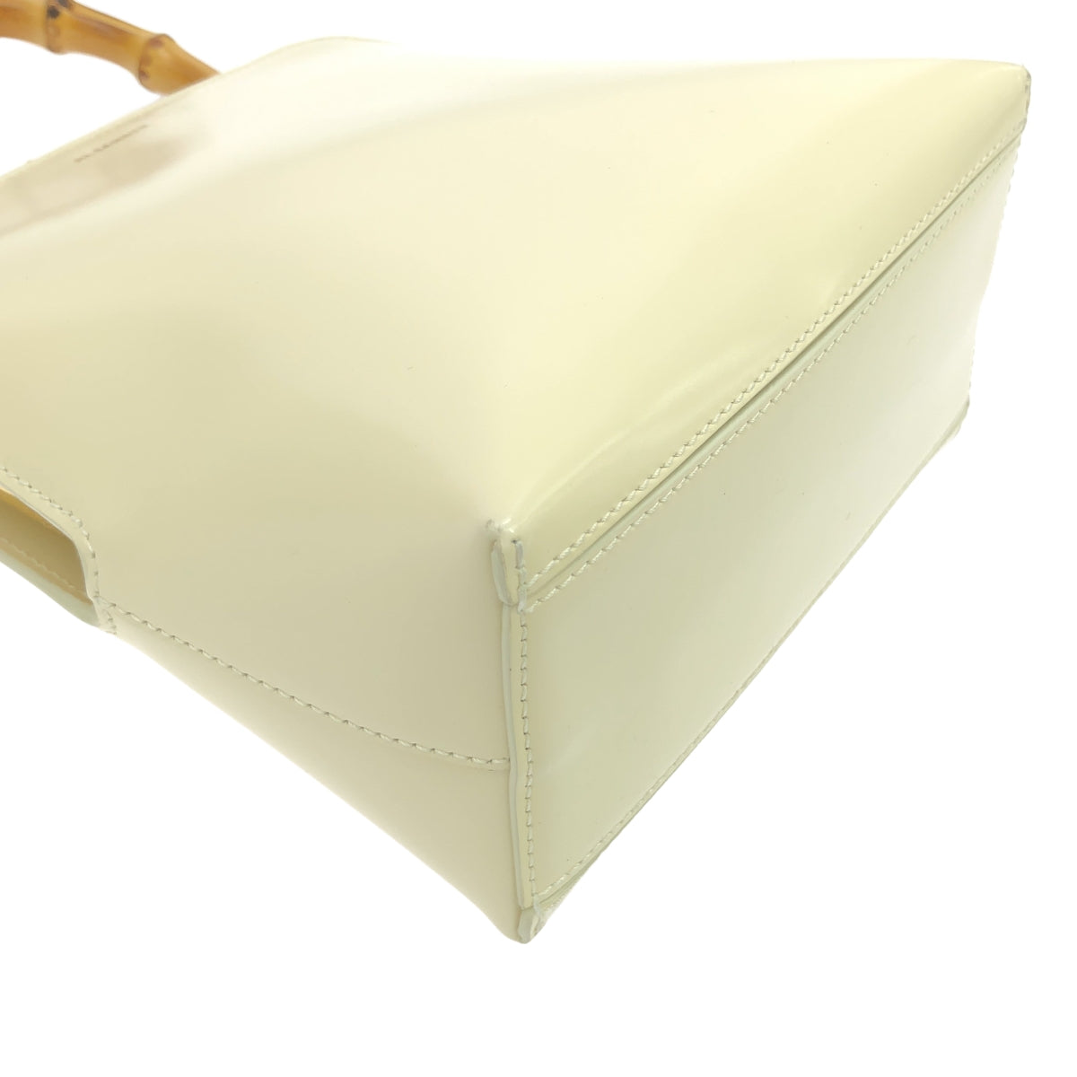 【미품】 JIL SANDER / 질 썬더 | Goji Bamboo Square / 가죽 로고 가마구치 대나무 핸들 가방 | 베이지 | 여성