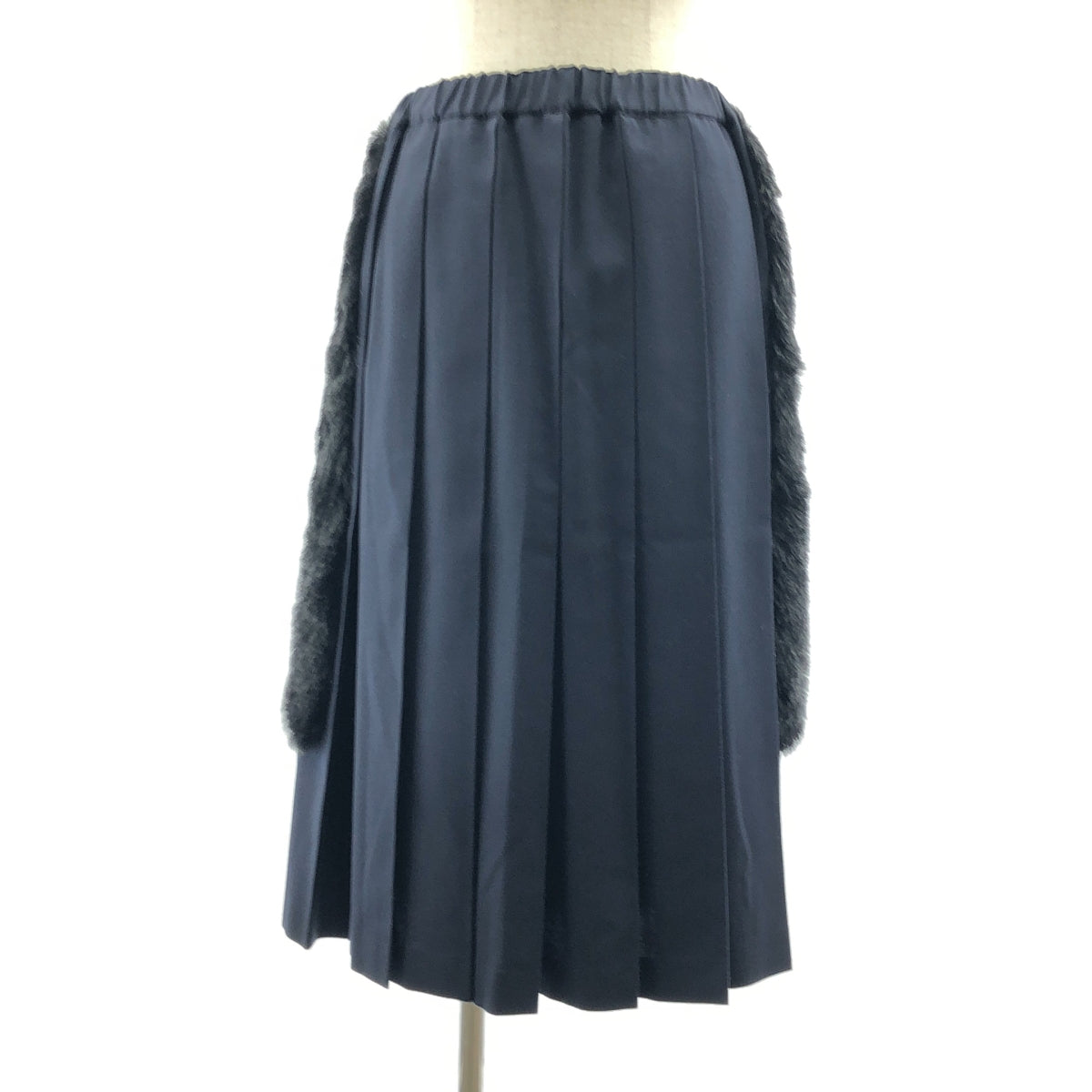 COMME des GARCONS | 2016SS | 側邊皮草綴飾抽繩百褶裙 | S | 女款