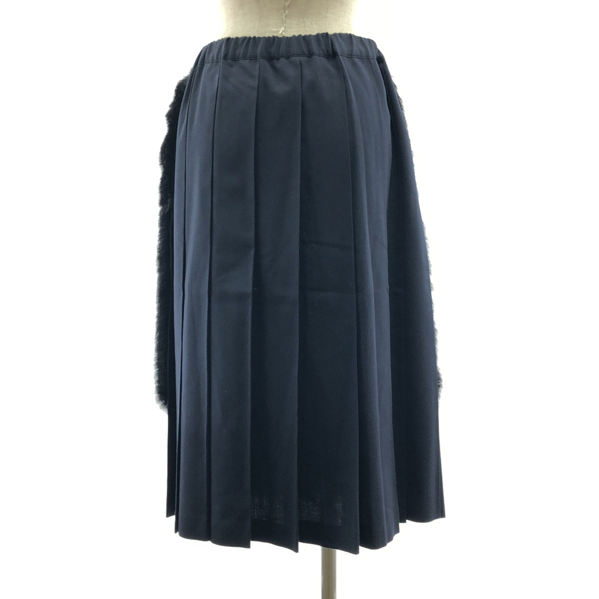 COMME des GARCONS | 2016SS | 側邊皮草綴飾抽繩百褶裙 | S | 女款