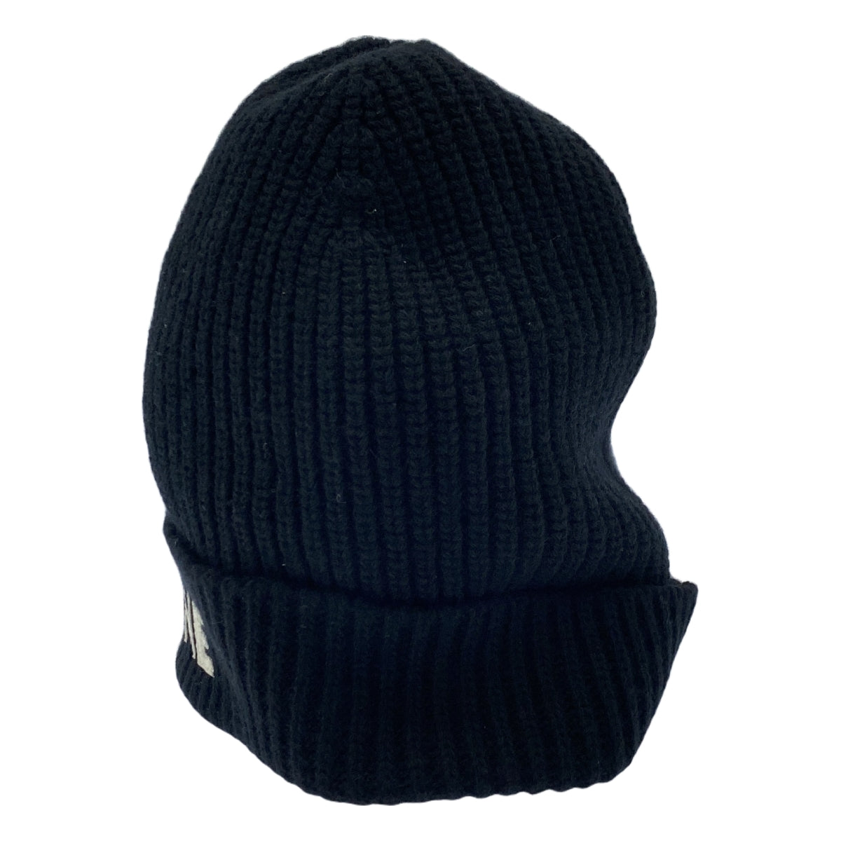 CELINE / セリーヌ | ロゴワッペン ウール リブ ニットキャップ | ブラック / ホワイト | メンズ