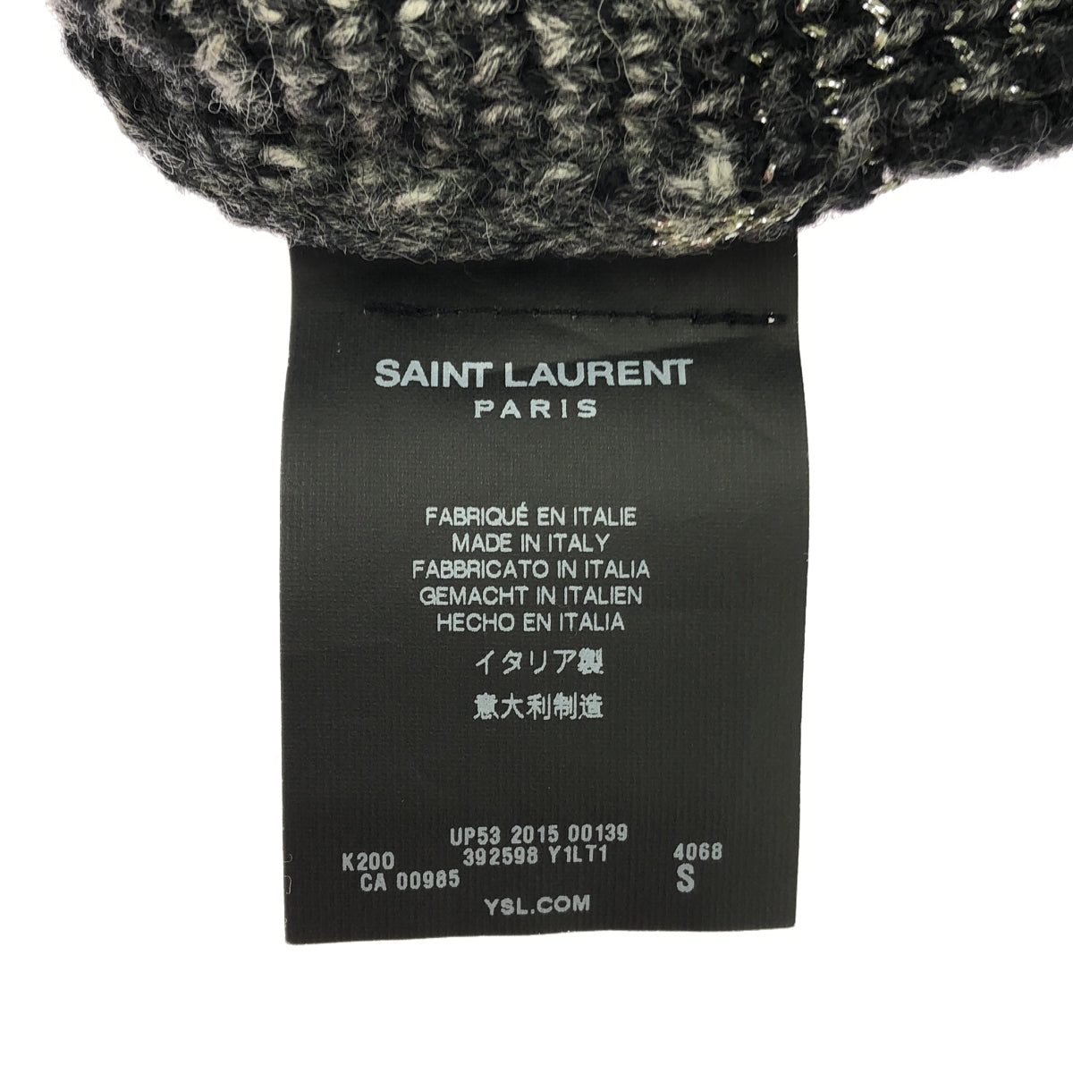 SAINT LAURENT PARIS | Geometric crew neck knit sweater | S | Men's