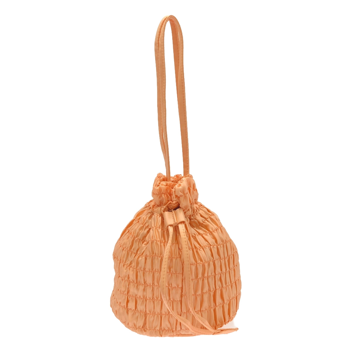 【美品】 hai / ハイ | Puff Gina Bag シルク ギャザー 巾着 バッグ | コーラルピンク | レディース