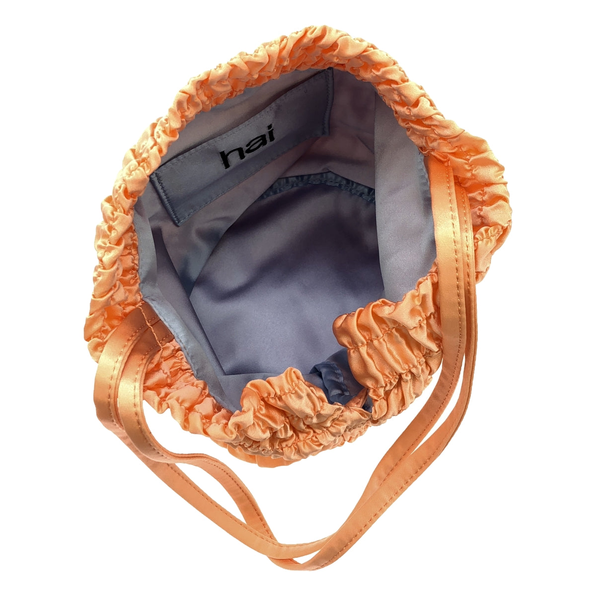 【美品】 hai / ハイ | Puff Gina Bag シルク ギャザー 巾着 バッグ | コーラルピンク | レディース