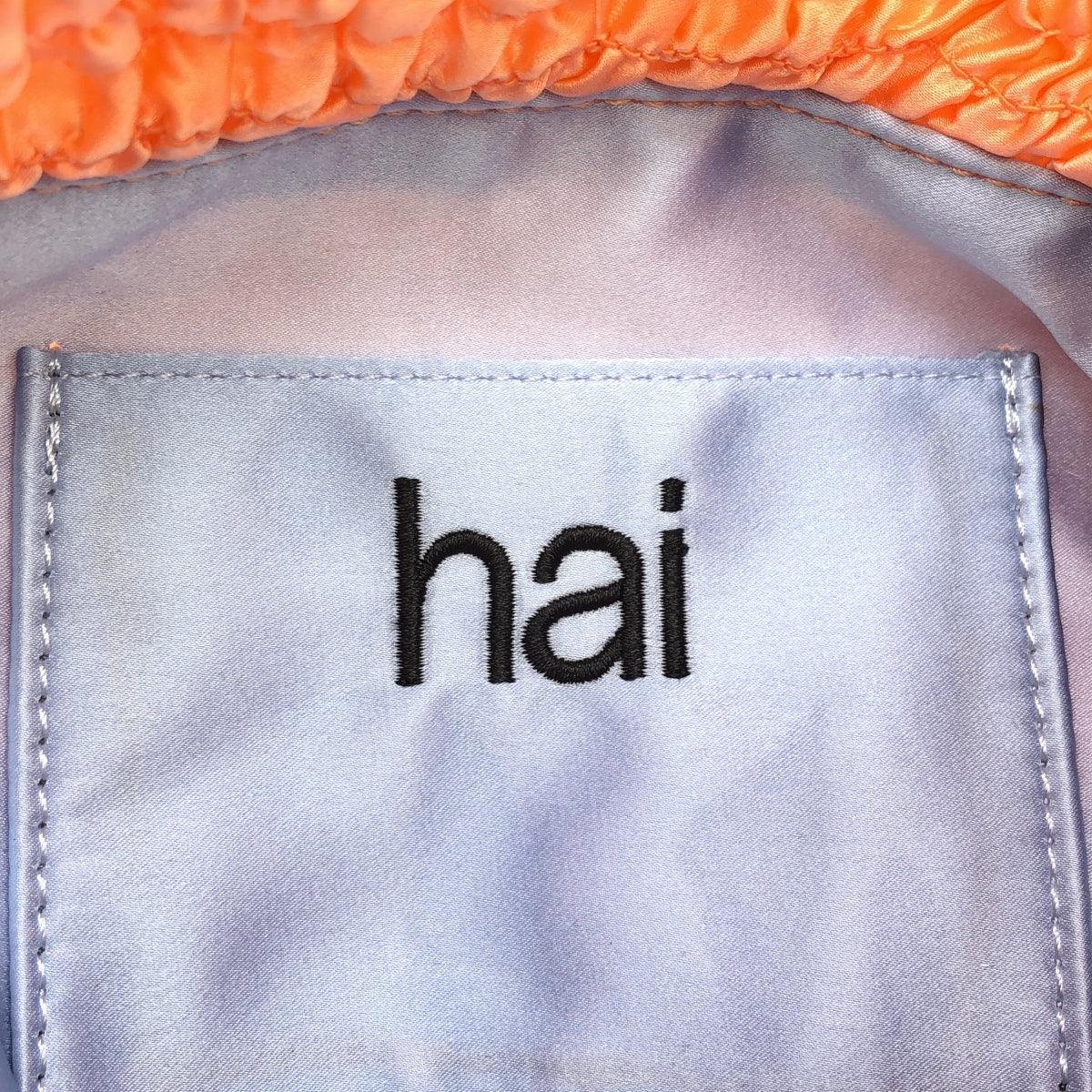 【美品】 hai / ハイ | Puff Gina Bag シルク ギャザー 巾着 バッグ | コーラルピンク | レディース