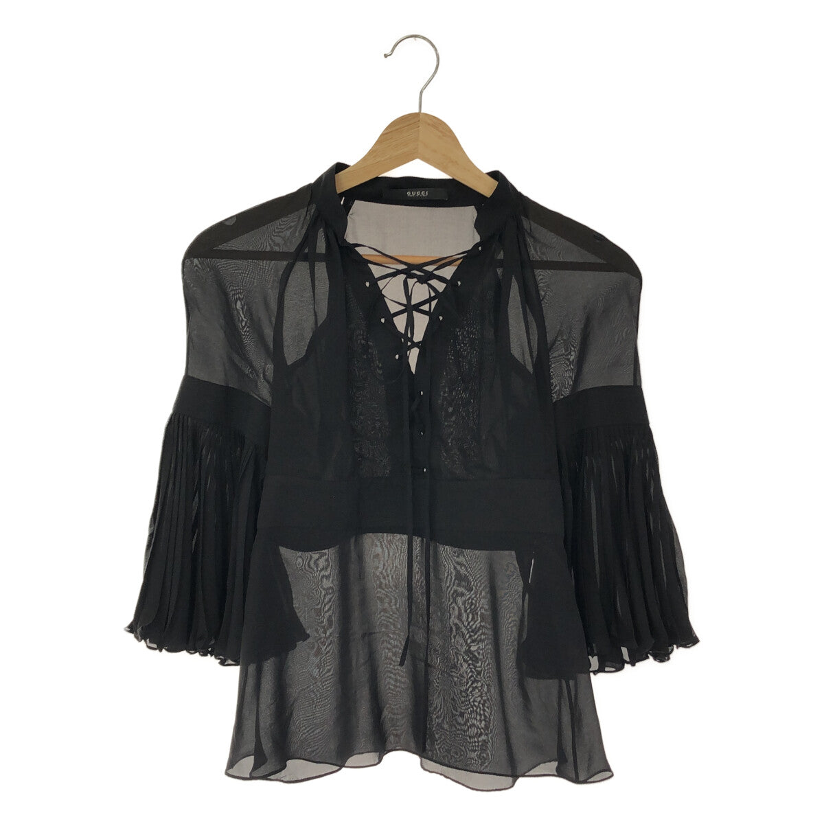 GUCCI / グッチ | SILK シルク100% レースアップ ブラウス GUCCI / グッチ | SILK シルク100% レースアップ ブラウス
