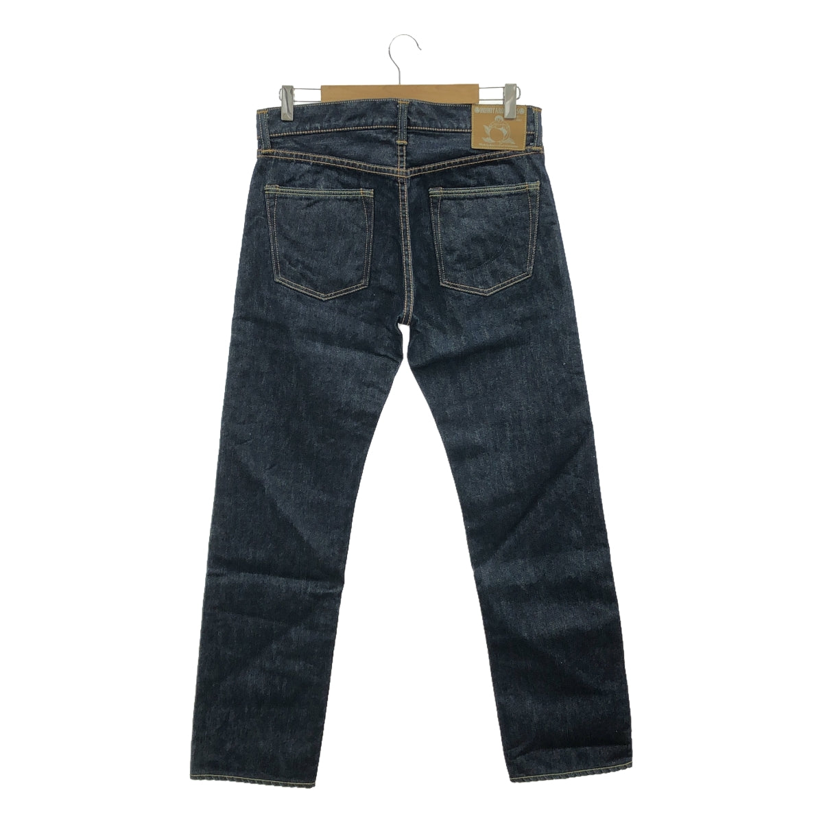 MOMOTARO JEANS / 모모 타로 청바지 | 가죽 패치 세르비치 데님 바지 | 32 | 남성