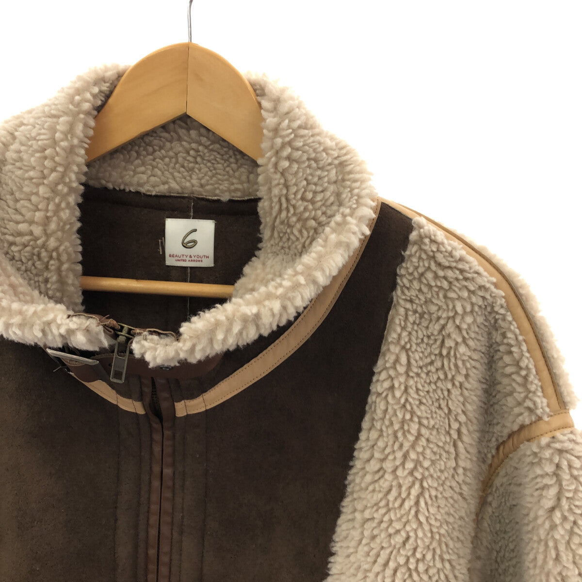 6(ROKU) BEAUTY&YOUTH / ロクビューティーアンドユース | FAKE MOUTON COAT | 36 | ベージュ | レディース