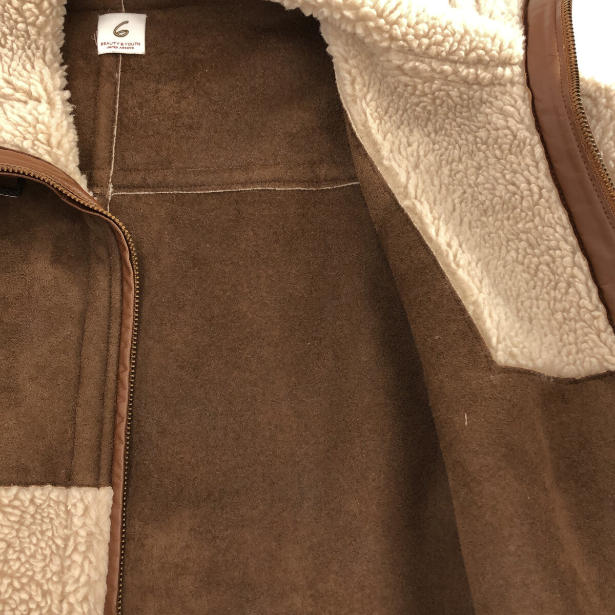 6(ROKU) BEAUTY&YOUTH / ロクビューティーアンドユース | FAKE MOUTON COAT | 36 | ベージュ | レディース