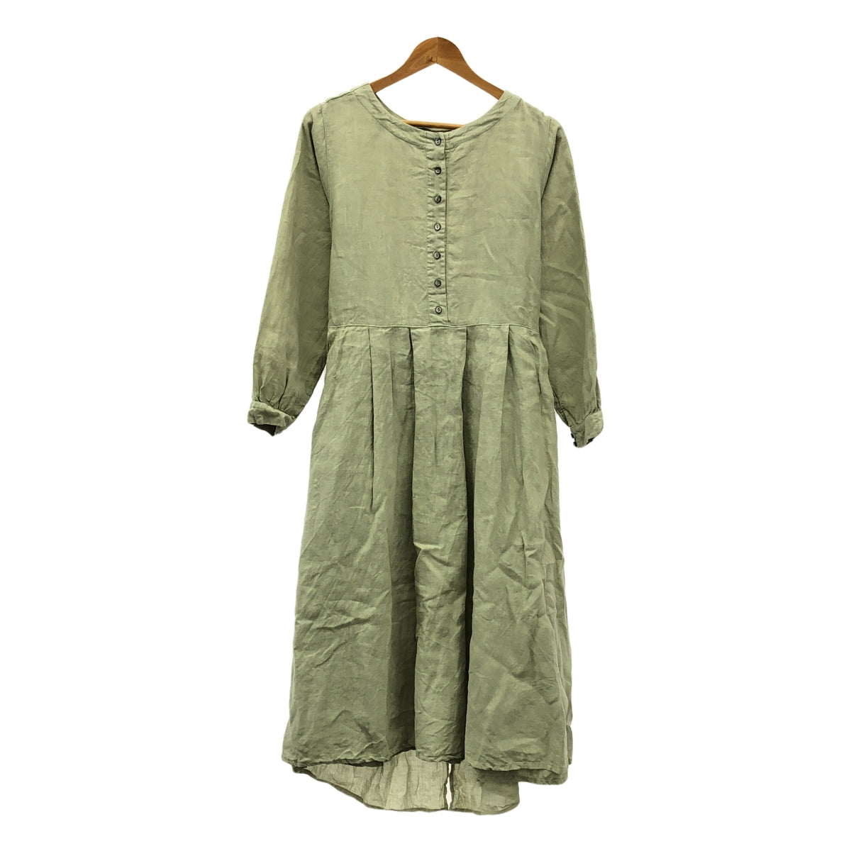 nest robe / 네스트 로브 | 린넨 겹침 집게 원피스 | F | 베이지 | 여성