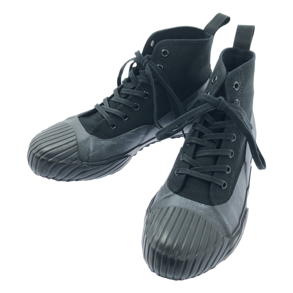 Studio Nicholson / 스튜디오 니콜슨 | MELTON COTTON CANVAS SHOES RAIN BOOT 코튼 캔버스 운동화 | 24 | 블랙 | 여성