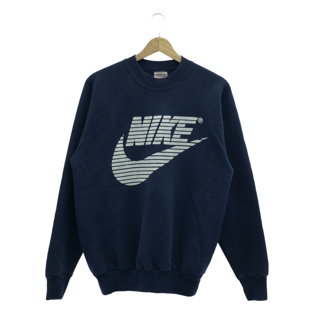 00s　NIKE　ラグラン袖　スウェット　ゴツロゴ　プリント　レトロ　アメカジ NIKE/ナイキ 半袖スウェット 80年前後 Made in JAPAN (USED) | c