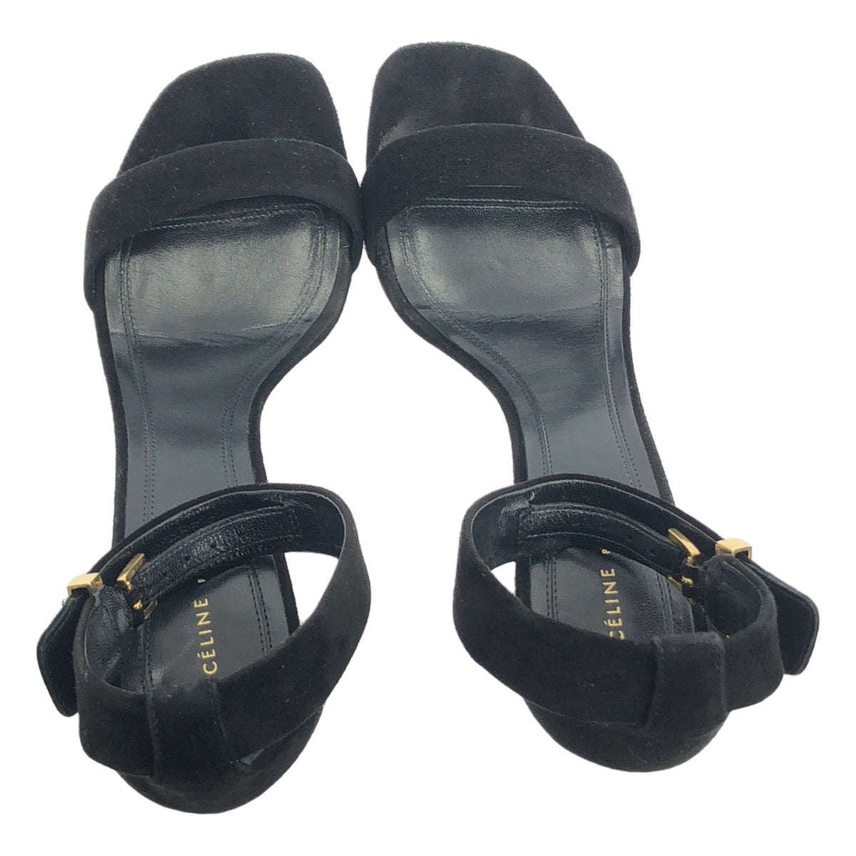 CELINE / セリーヌ | フィービー期 レザー スエード ストラップ アイコニック パンプス | 37 | ブラック | レディース