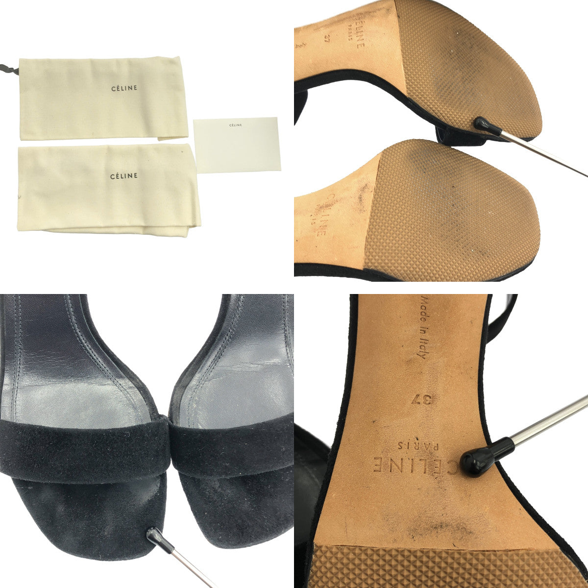 CELINE | Phoebe leather suede strap iconic pumps | 37 | Women's