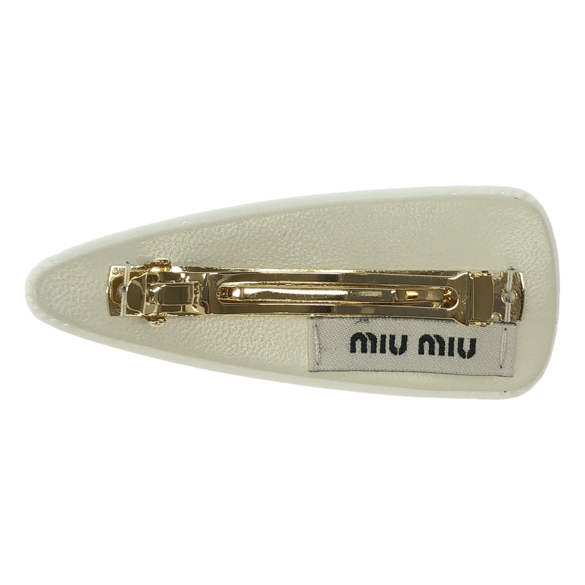 miu miu / 뮤 뮤 | 특허 가죽 로고 헤어 클립 |