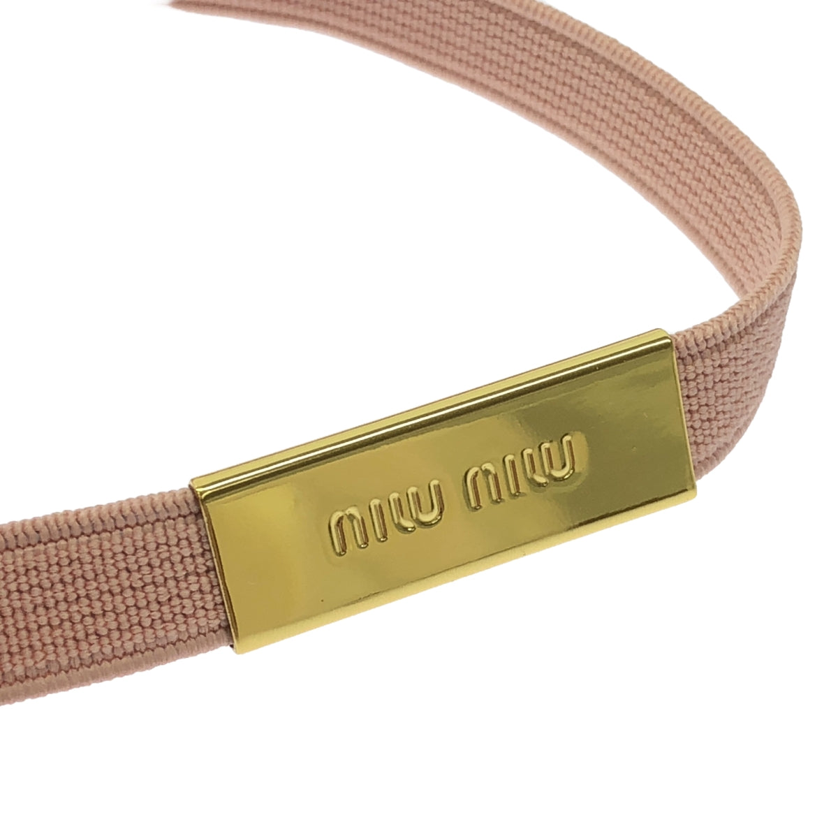 miu miu / 뮤 뮤 | 특허 가죽 로고 헤어 클립 |