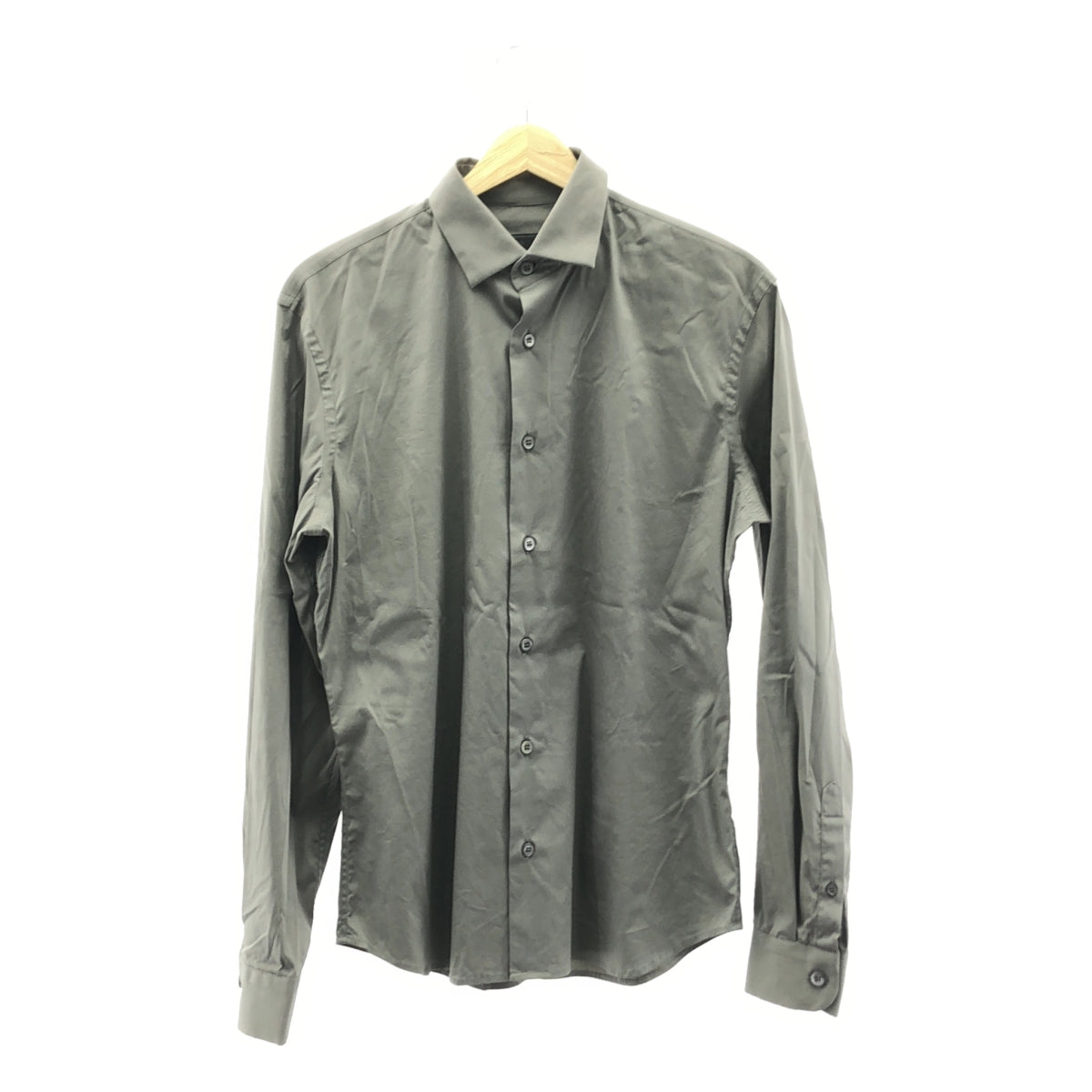 PRADA | Wide collar stretch cotton shirt | Size 38 | Men's