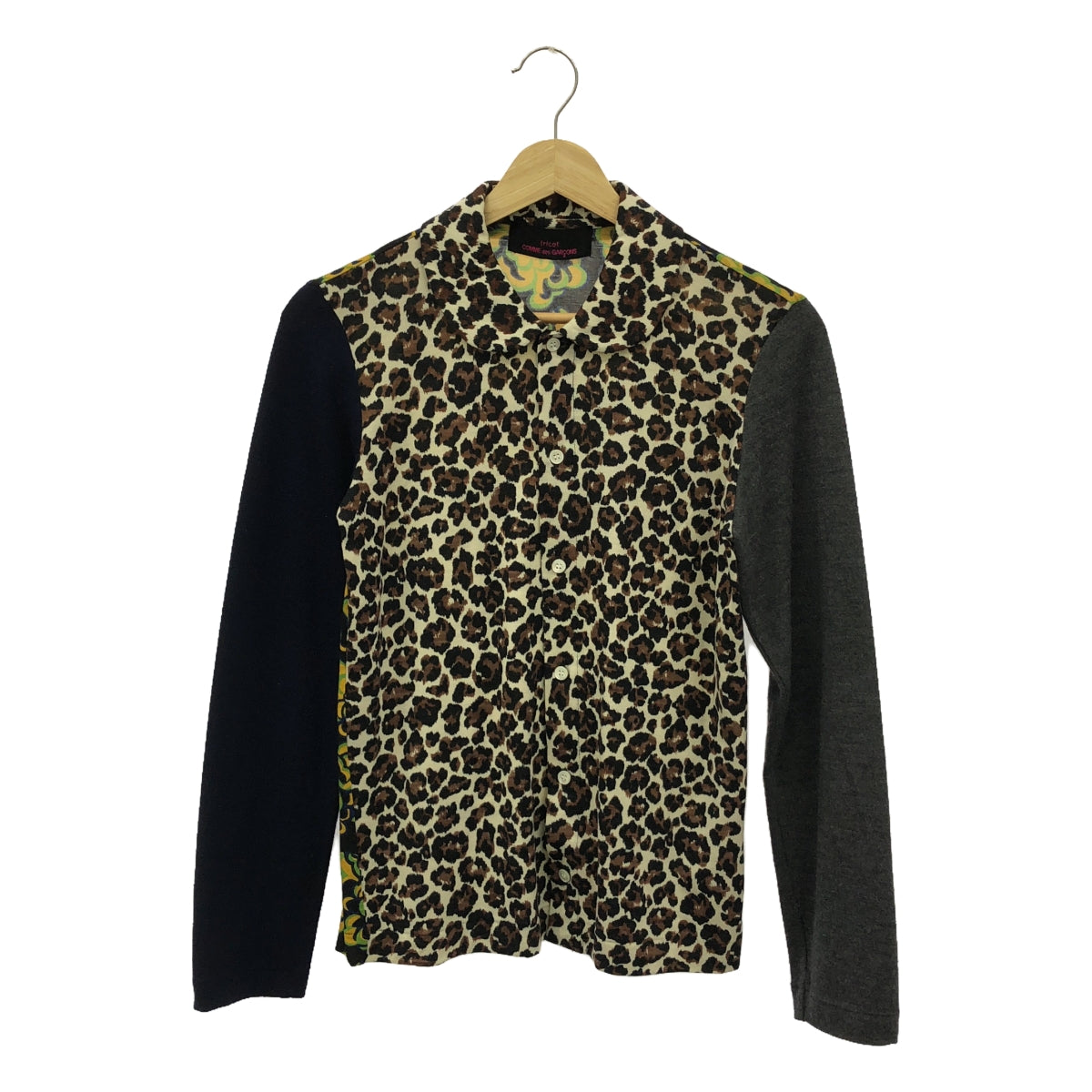 tricot COMME des GARCONS / Tricom De Galson | 2014AW | 울 레오파드 플라워 라운드 칼라 가디건 | M | 멀티 컬러 | 여성