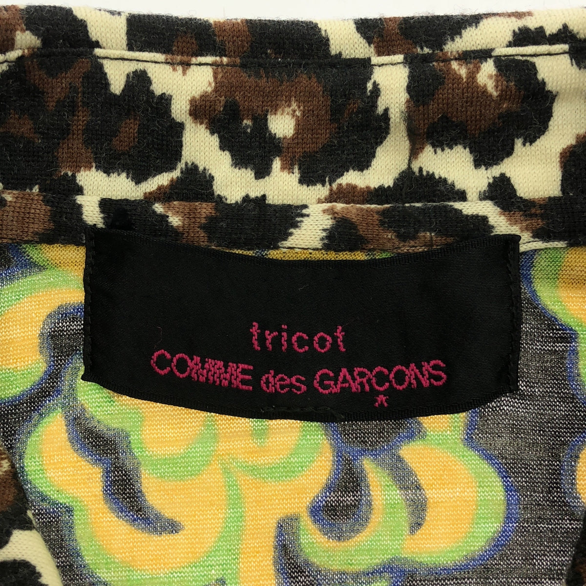 tricot COMME des GARCONS / Tricom De Galson | 2014AW | 울 레오파드 플라워 라운드 칼라 가디건 | M | 멀티 컬러 | 여성