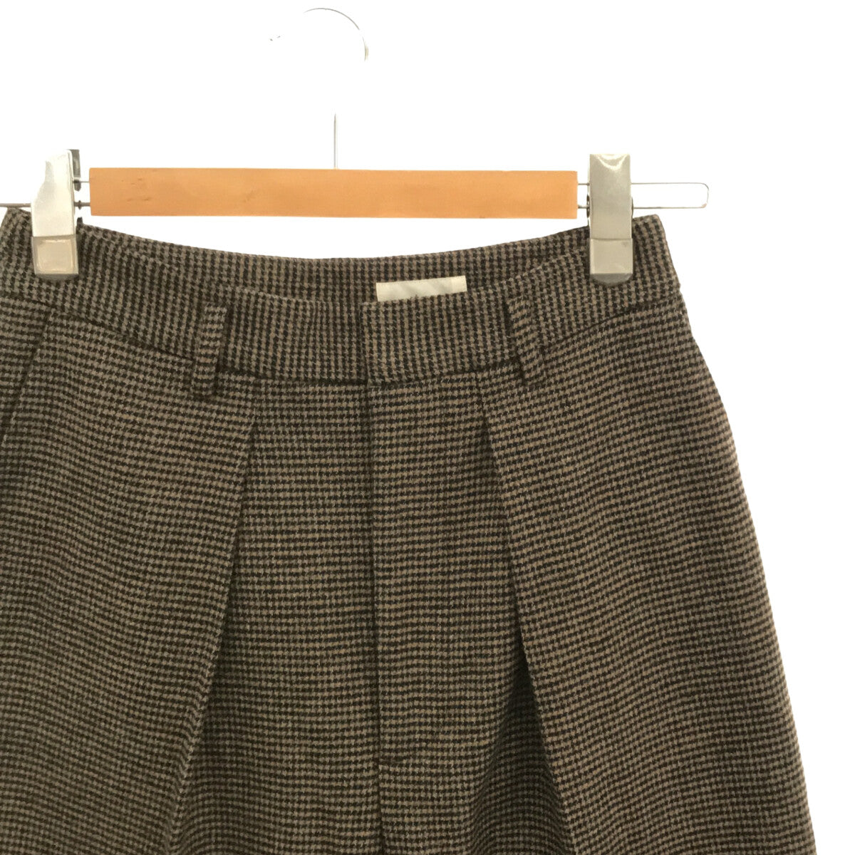 【美品】 IENA / イエナ | 2022AW | ストレッチ ツィード タック バギー パンツ | 36 | ブラウン | レディース