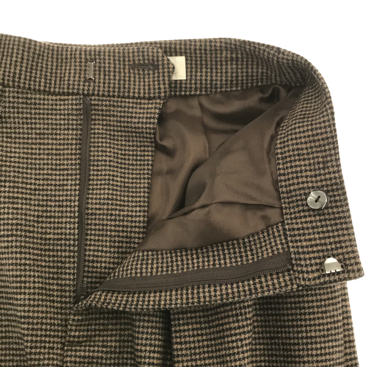 【美品】 IENA / イエナ | 2022AW | ストレッチ ツィード タック バギー パンツ | 36 | ブラウン | レディース