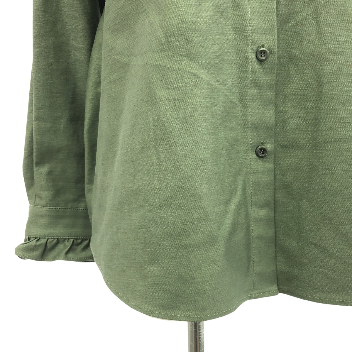 HANA TO GUITAR | Cotton ruffle stand-up collar ribbon shirt | F | Women's