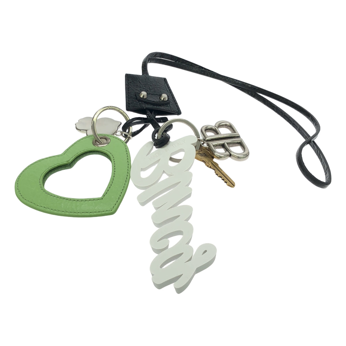 BALENCIAGA / Balenciaga | Le City / Leather Heart Mirror Bag Charm Keychain |