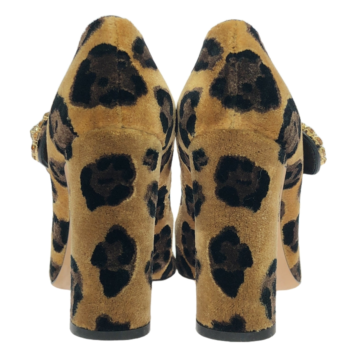 DOLCE & GABBANA / Dolce & Gabbana Dolgaba | Beaded Leopard Strap Pumps | 37 | Women's