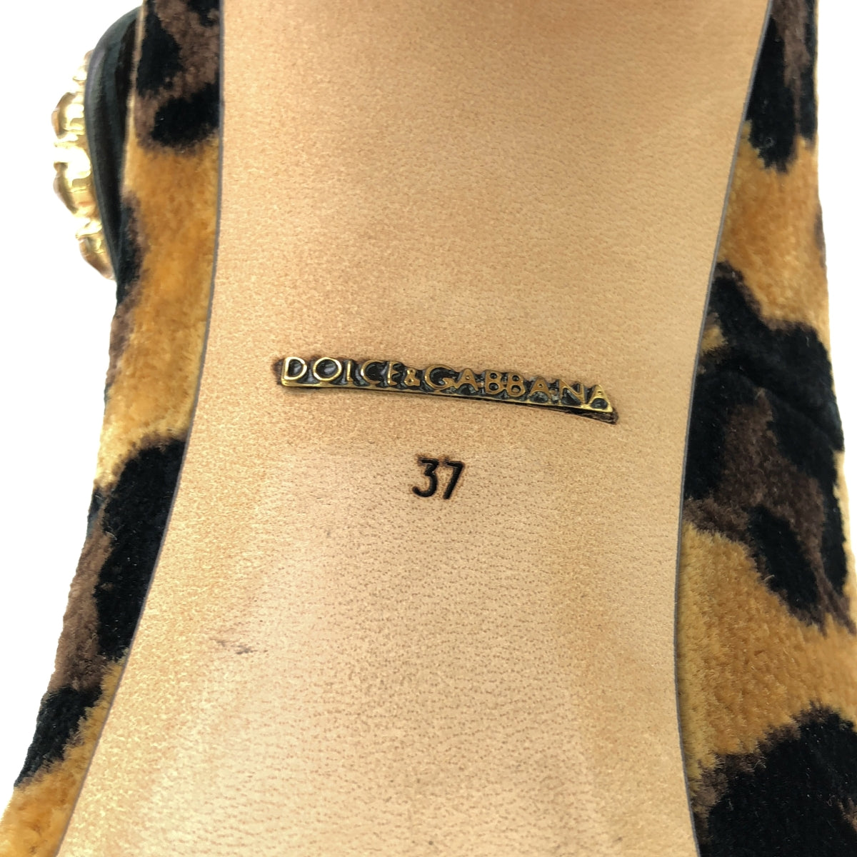DOLCE & GABBANA / Dolce & Gabbana Dolgaba | Beaded Leopard Strap Pumps | 37 | Women's