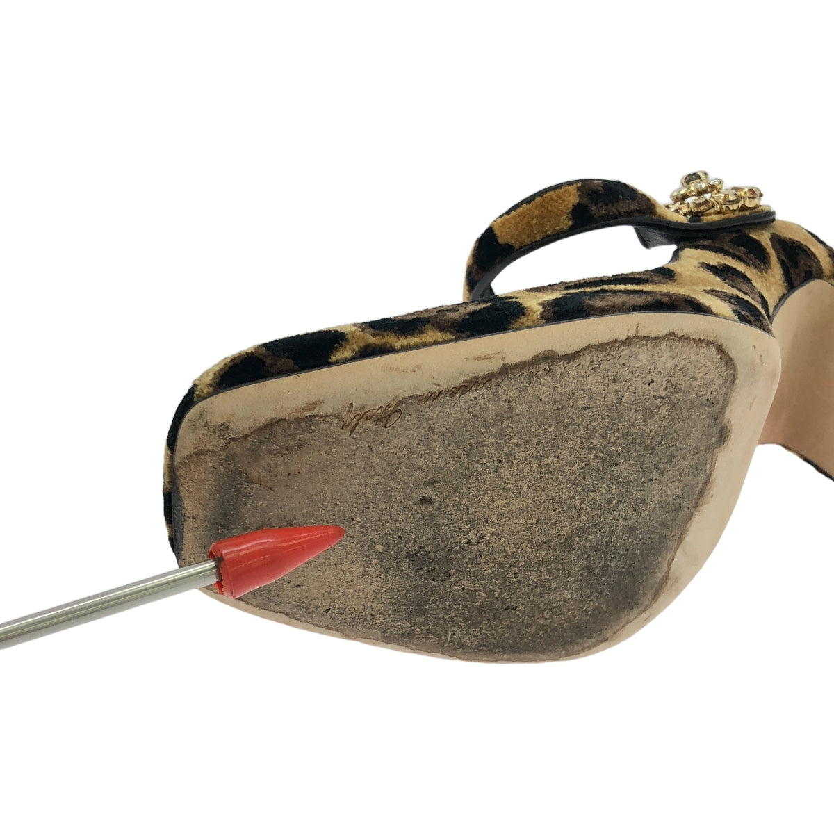 DOLCE & GABBANA / Dolce & Gabbana Dolgaba | Beaded Leopard Strap Pumps | 37 | Women's