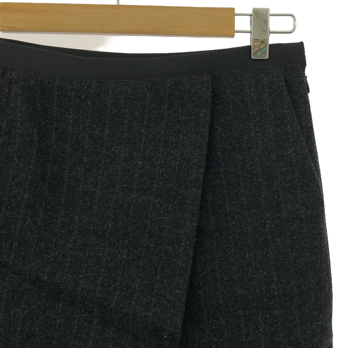 sacai luck / サカイラック | ウール ストライプ スリットスカート | 2 | チャコールグレー | レディース