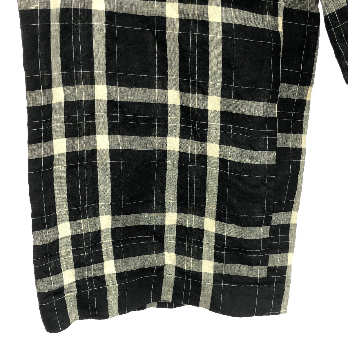 【美品】 HACHE / アッシュ | リネン ドローストリング パンツ | 38 | ブラック/グレー/ホワイト系 | レディース