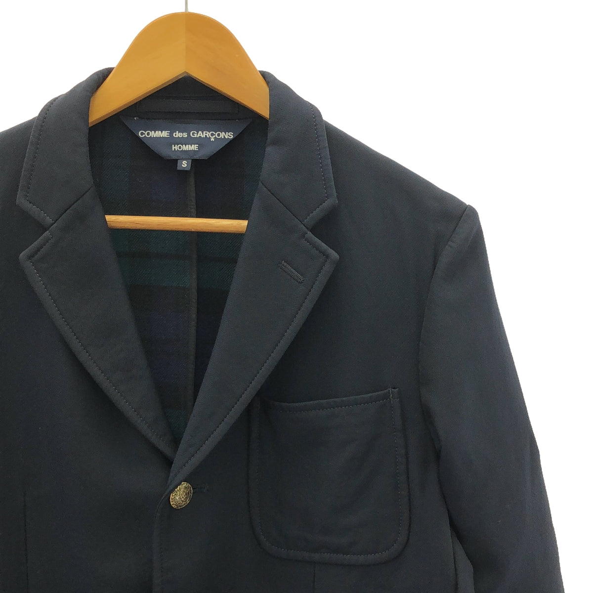 COMME des GARCONS HOMME / コムデギャルソンオム | 2006AW | INブラックウォッチ 金ボタン ブレザー | S | ネイビー | メンズ