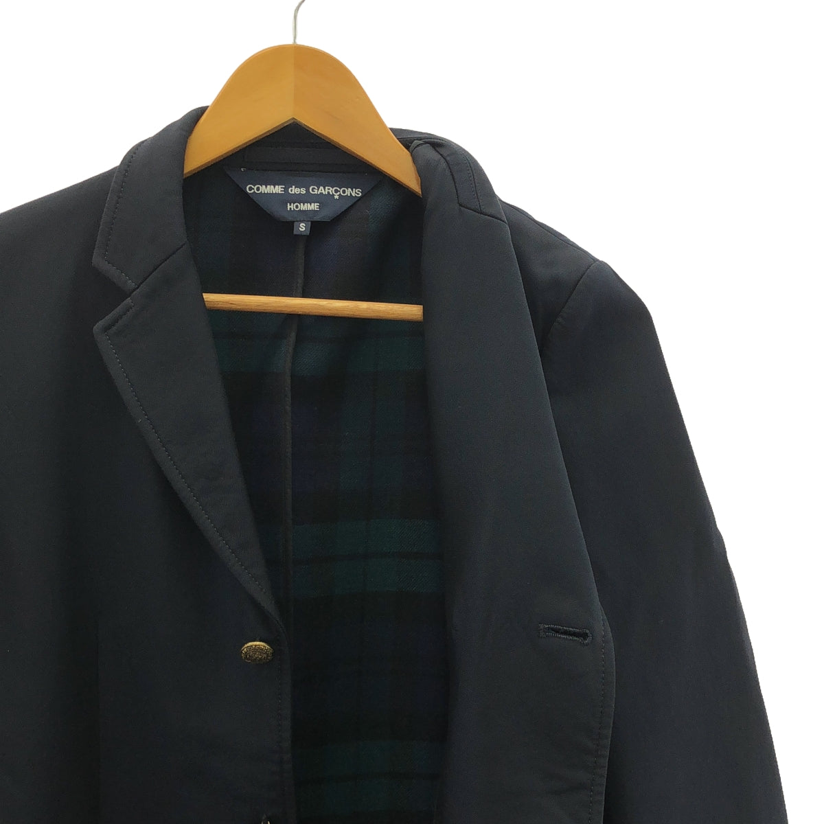 COMME des GARCONS HOMME / コムデギャルソンオム | 2006AW | INブラックウォッチ 金ボタン ブレザー | S | ネイビー | メンズ