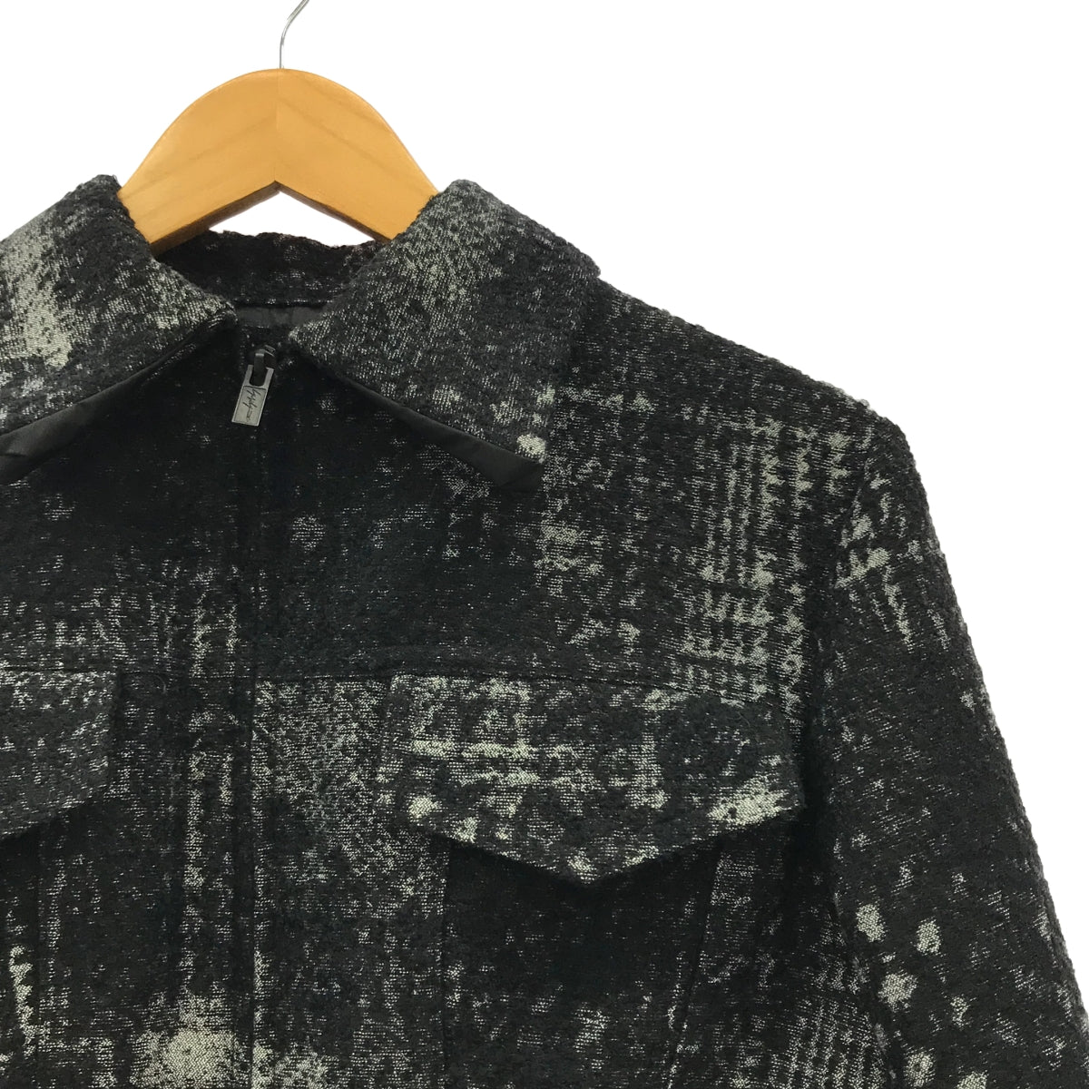 【新品】 Yohji Yamamoto FEMME / ヨウジヤマモトファム | 2024AW | チェック ジャガード ジャケット | 2 | ブラック | レディース
