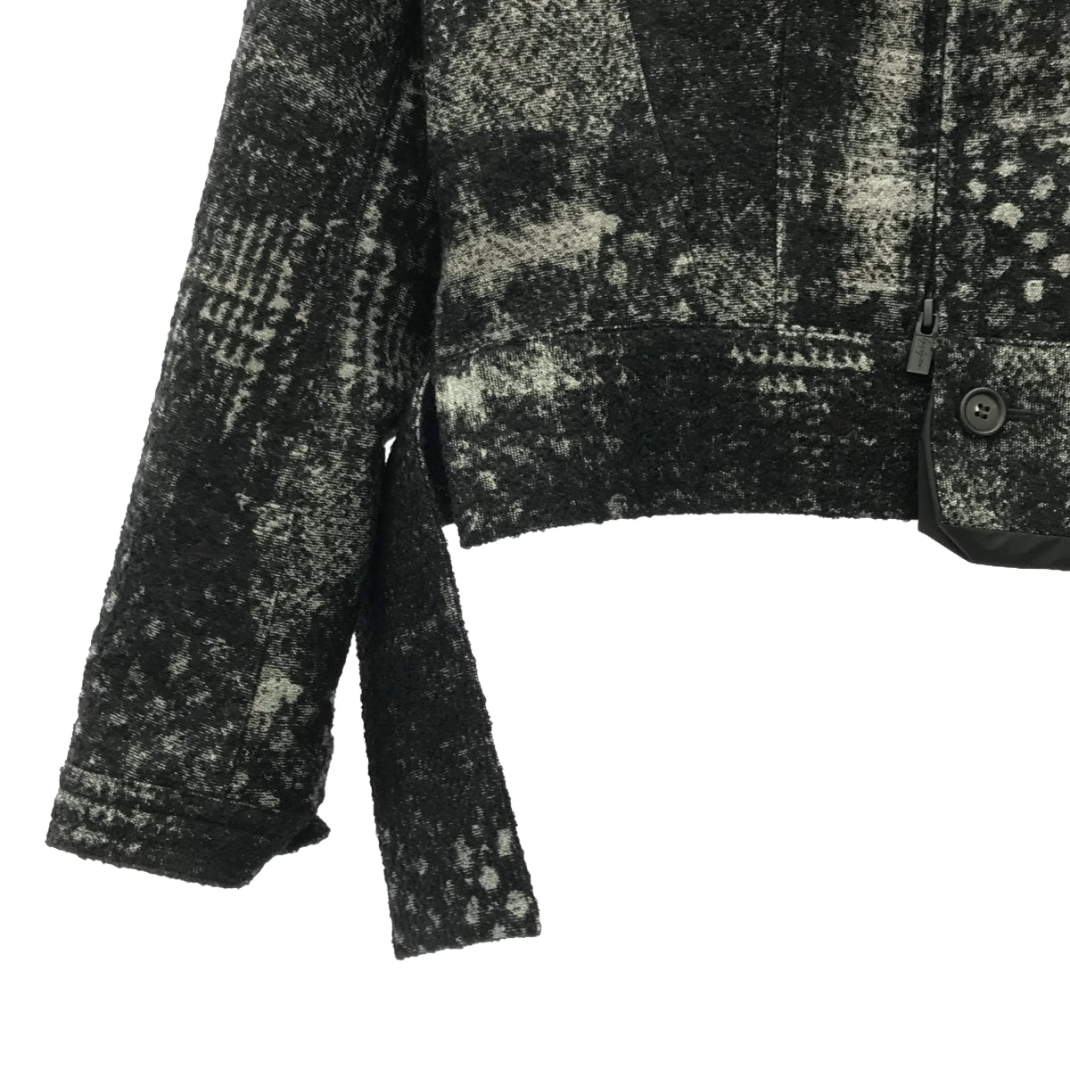 【新品】 Yohji Yamamoto FEMME / ヨウジヤマモトファム | 2024AW | チェック ジャガード ジャケット | 2 | ブラック | レディース
